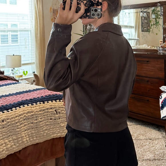 Bagatelle Chocolate Faux Leather Jacket - Picture 2 of 6